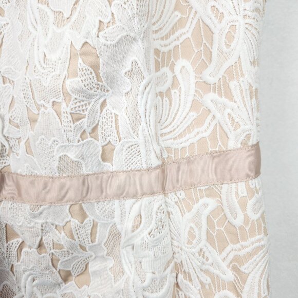 English Factory Floral Lace Mini Dress Size M Cream Nude - Picture 7 of 11